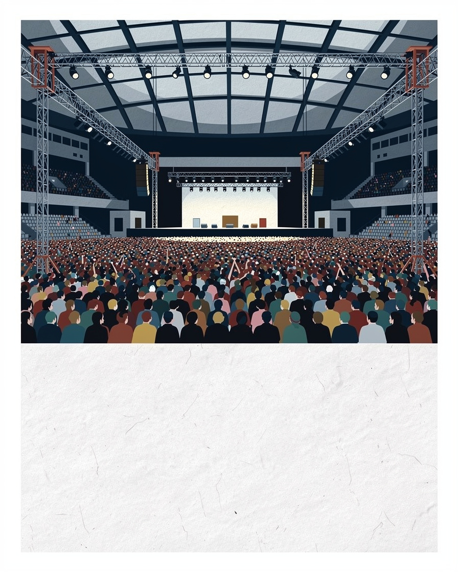 Publikum vor der Bühne in der Olympiahalle in München während eines ausverkauften Konzerts am Abend